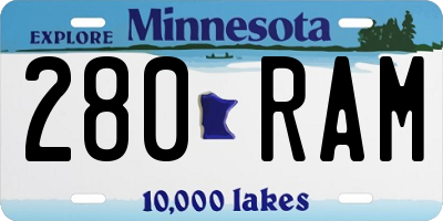 MN license plate 280RAM