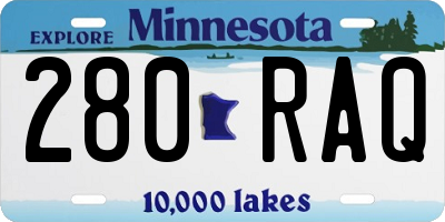 MN license plate 280RAQ