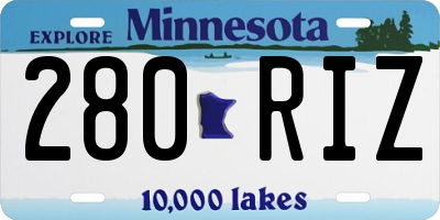 MN license plate 280RIZ