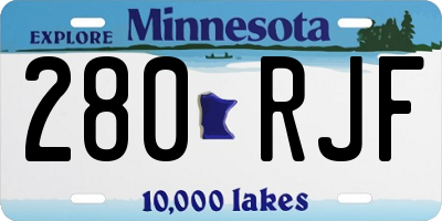 MN license plate 280RJF