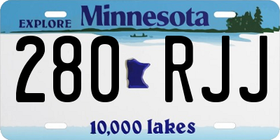 MN license plate 280RJJ