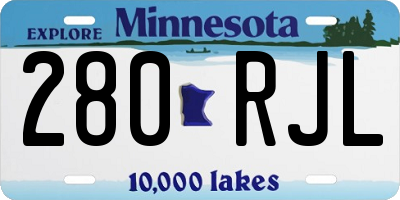 MN license plate 280RJL