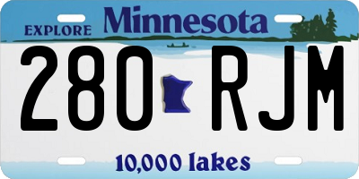 MN license plate 280RJM