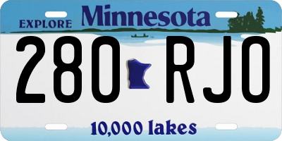 MN license plate 280RJO