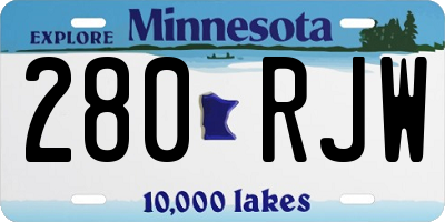 MN license plate 280RJW