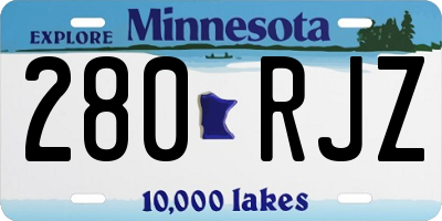 MN license plate 280RJZ