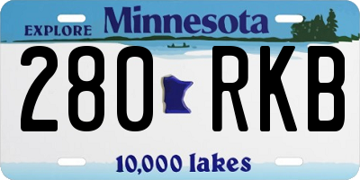 MN license plate 280RKB