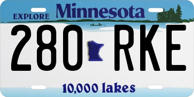 MN license plate 280RKE