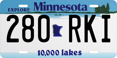 MN license plate 280RKI