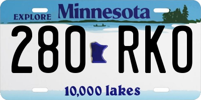 MN license plate 280RKO