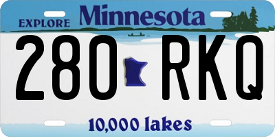 MN license plate 280RKQ