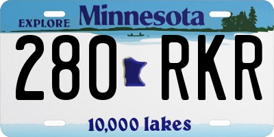 MN license plate 280RKR