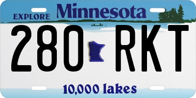 MN license plate 280RKT