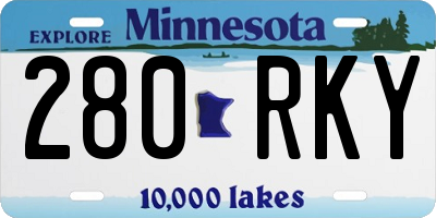 MN license plate 280RKY