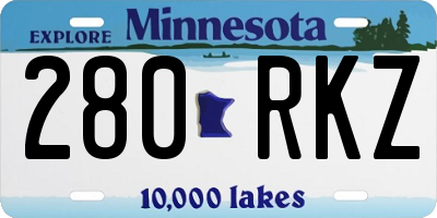 MN license plate 280RKZ