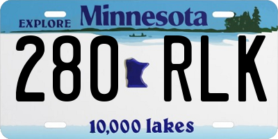 MN license plate 280RLK
