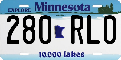 MN license plate 280RLO