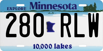 MN license plate 280RLW