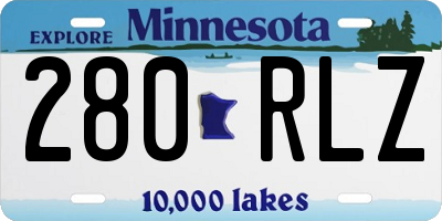 MN license plate 280RLZ