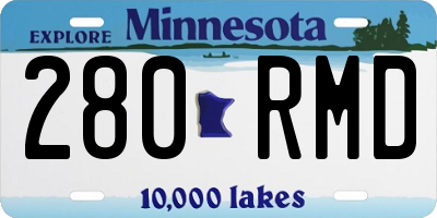 MN license plate 280RMD