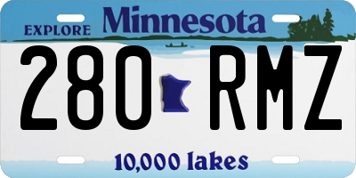 MN license plate 280RMZ