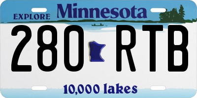MN license plate 280RTB