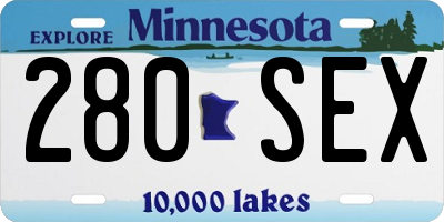 MN license plate 280SEX