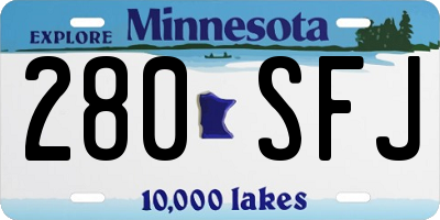 MN license plate 280SFJ