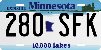MN license plate 280SFK
