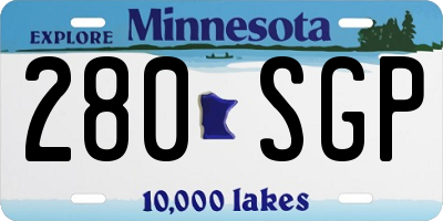 MN license plate 280SGP