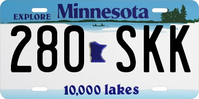 MN license plate 280SKK