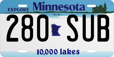 MN license plate 280SUB