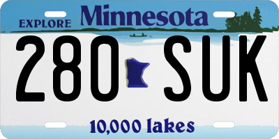 MN license plate 280SUK