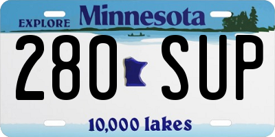 MN license plate 280SUP