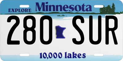 MN license plate 280SUR