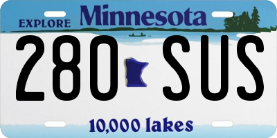 MN license plate 280SUS