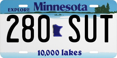 MN license plate 280SUT
