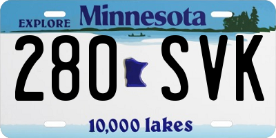 MN license plate 280SVK
