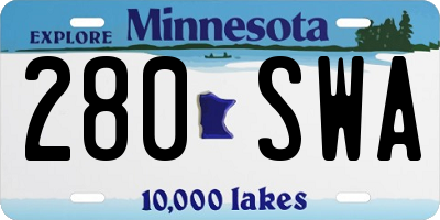 MN license plate 280SWA