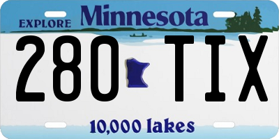 MN license plate 280TIX