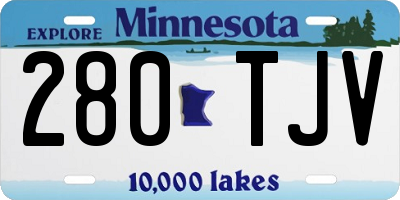 MN license plate 280TJV