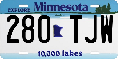 MN license plate 280TJW