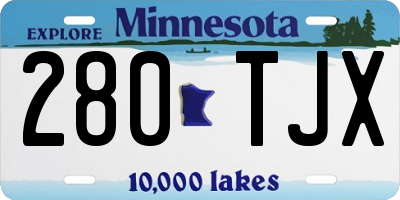 MN license plate 280TJX