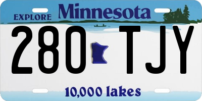MN license plate 280TJY
