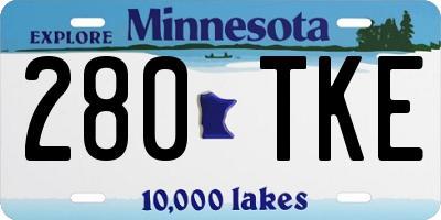 MN license plate 280TKE