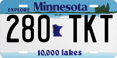 MN license plate 280TKT