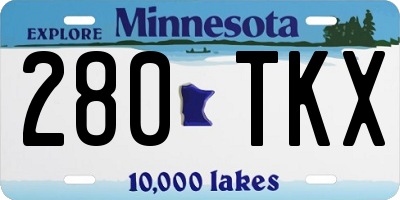 MN license plate 280TKX