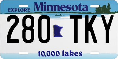 MN license plate 280TKY