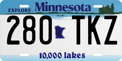 MN license plate 280TKZ