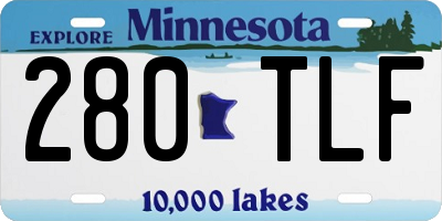 MN license plate 280TLF